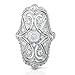 Jankuo Jewelry Curve Plus Size Symmetrical Shape Vintage Style Cubic Zirconia Ring Ship in Gift Box.