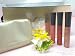 Giorgio Armani Mini Lip Shimmer Lip Gloss 4 Pc Set (Colors: # 12 #17 #30 + Pebbled Gold Lip Gloss Po
