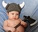 Handmade Viking Baby Hat Set with Cell Phone Anti-dust Plug