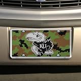 (6x12) Kansas University Camo NCAA Chrome License Plate