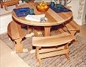 59" Red Cedar Round Trestle Table