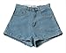 Zity Lady Women Retro Girl High Waisted Oversize Crimping Boyfriend Jeans Shorts Pant