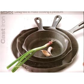 3 Piece Cast Iron Skillet Set by Basic Essentials Everyday