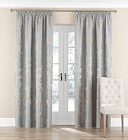 Damask Floral Pencil Pleat Curtains