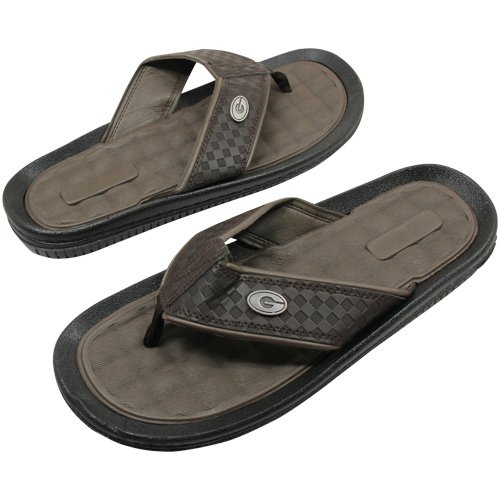 Georgia Bulldogs Brown Weave Flip Flop Sandals (9)