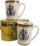 Baroque Chandeliers Gift set 2 Tall Porcelain Mugs in Carrying Case