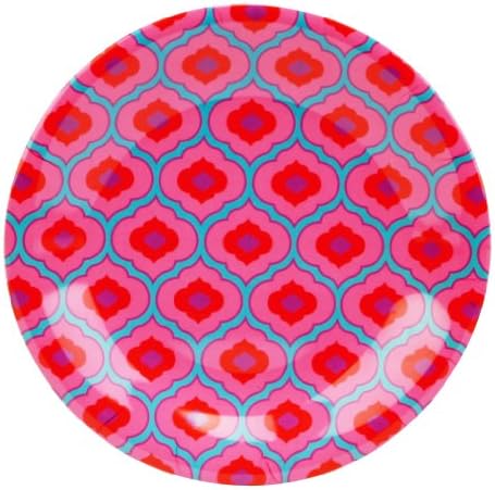 C.R. Gibson Iota Dena Collections Melamine Salad Plate, Marrakech, 9-Inch, Pink