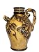 Ceramic bottle vase grape and vine motif - hand glazed