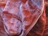 NEW QUEEN SOLID BROWN KOREAN MINK BLANKET