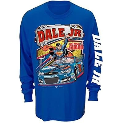 Dale Earnhardt Jr. #88 NASCAR 2014 Superman Restart Long Sleeve T-Shirt - Royal Blue