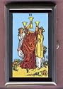CUPS III TAROT CARD, COIN GUITAR PICK PILL BOX