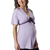 Ma Cherie Maternity Short-Sleeve Fashion Knit Top - Lilac