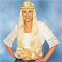 Long Hippie Wig with Headband (Blonde) Adult