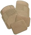 Rubber Queen 70513 Rubber Bordered Carpeted 4 Piece Floor Mats - Beige