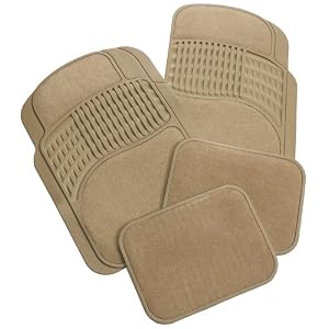 Rubber-Queen-70513-Rubber-Bordered-Carpeted-4-Piece-Floor-Mats-Beige