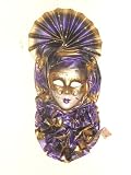 Purple Rosy Ventaglio Venetian Mask