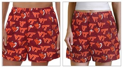 Virginia Tech Boxers Med Hokies 100% Cotton Boxer Shorts for HIM or HER- SEARCH BROAD BAY BOXERS FOR MORE DESIGNS Unique GIFT Ideas Man Men Boyfriend Woman Women Ladies Mother Dad Mom CUTE!