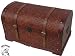 PHAT TOMMY Vintage Style Antique Bahama Bamboo Decorative Storage Steamer Trunk Box
