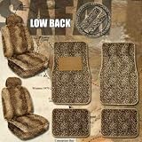 11pc Safari Cheetah Car Mats Seat Steering Wheel Cover Automotive Gift Set