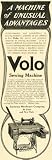 1906 Ad Simmons Hardware Volo Sewing Machine Table Needle Thread Fabric Stitch - Original Print Ad
