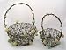 EASTER Display Baskets with Speckled Egg Accents Vintage Style NEW Set of 2