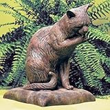 Craft-Tex/Ladybug Cat Bath Statue, Wrought Iron