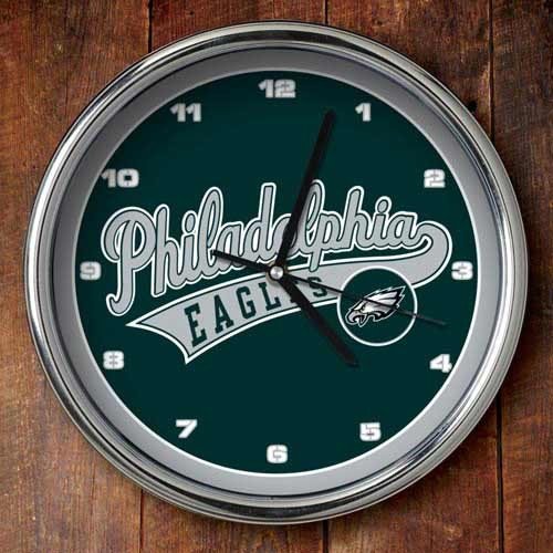 Philadelphia Eagles 12'' Chrome Clock