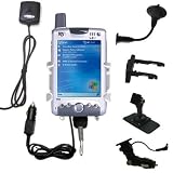 Car / Auto Multi Adapter Mount Holder GPS Navigation Kit for the HP iPaq h6325 with built in charger - Gomadic Brand