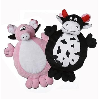 Set A Shopping Price Drop Alert For Multipet 2-Faced Crinkle/Plush Dog Toys with Cow/Pig Faces
