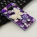 Note 5 Case,Galaxy Note 5 Case - Mavis's Diary 3D Handmade Bling Crystal Luxury Butterfly with White Pearls and Shiny Sparkling Purple Diamonds Gems Clear PC Hard Cover for Samsung Galaxy Note 5