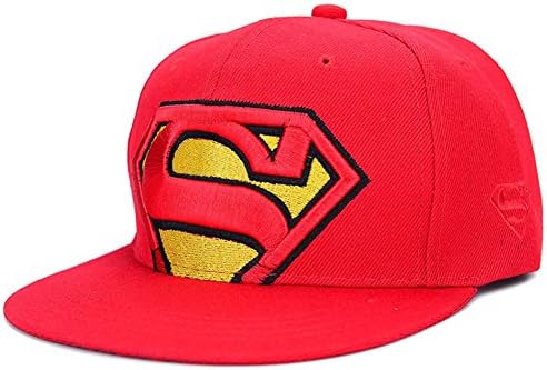 DUIL Superman Snapback Sport Flat Brim Hip-hop Cap Hat,Red