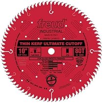 Freud LU74R010 10-Inch 80-Tooth ATB Thin Kerf Cut Off Saw Blade with 5/8-Inch Arbor and PermaShield Coating