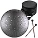 Steel Tongue Drum - 11 Notes 12 inches - Percussion Instrument -Handpan Drum with Bag, Music Book, Mallets, Finger Picks
