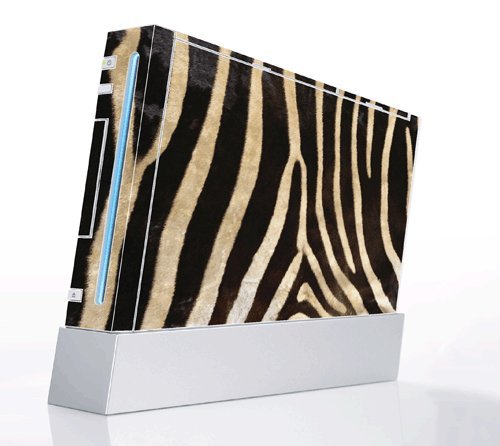 Zebra Print Decorative Protector Skin Decal Sticker for Nintendo Wii Console