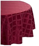 Lenox Laurel Leaf 70-by-86-Inch Oval Tablecloth, Cranberry