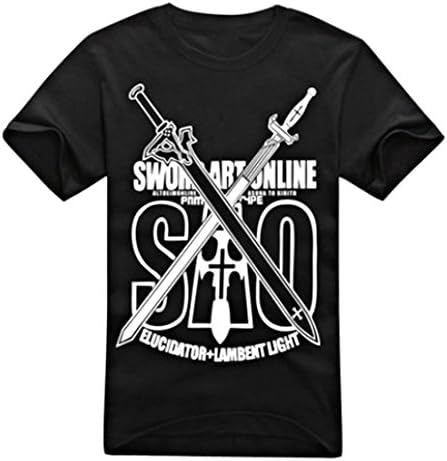 Sword Art Online SAO/ Gun Gale Online GGO Unisex Tee Shirt TEE129 (XL, Black)