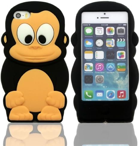 LETOiNG-5GJ#03 Silicone 3D Monkey Design Case / Skin / Cover for iPhone 5/5S-Black Color