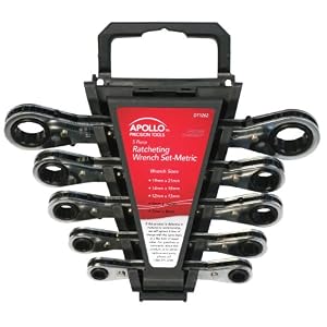 Apollo Precision Tools DT1262 5-Piece Metric Ratcheting Wrench Set by Apollo