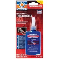 Permatex 27140 High Strength Threadlocker Red, 36 ml Bottle
