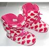 Generic Snugg Womens tutti fruiti white & pink hearts slip on snugg boot style slippers