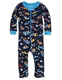 Hatley ハットレイ ベビー男の子 すべりどめ足付ジップアップ・ロンパース、スペースシップ・スーパーカー 60~70cm、3-6M(58-69cm) マルチカラー 100%綿 DR5ETPH016