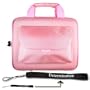 PINK Kroo Carrying Case Cube Bag Pouch Sleeve with side Pocket for ASUS U6V-V2 U6V V2 Bamboo 12.1-Inch Laptop Notebook + 4-Inch Determination Hand Strap