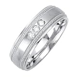 0.12ct Platinum Diamond Wedding Band (GH, VS)