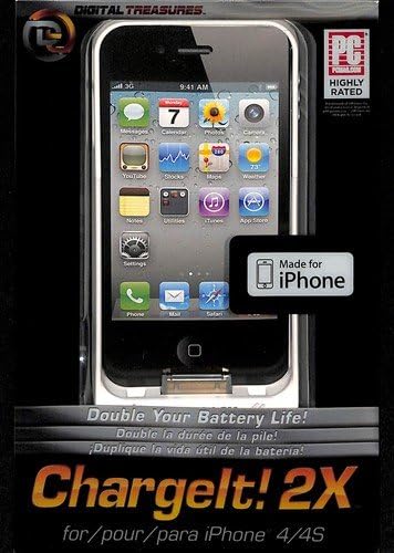 ChargeIt! 2X iPhone 4/4S Charger Case, White (08491)