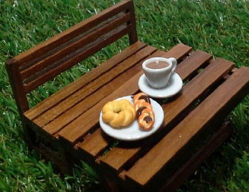 Mini coffee cup and bread set for fairy mini garden or doll house