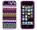 DandyCase 2in1 Hybrid High Impact Hard Aztec Tribal Pattern + Purple Silicone Case Cover for Apple iPhone 5S & iPhone 5 (not 5C) Screen Cleaner