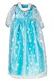 HBB Girl Snow Princess Ice Blue Dress Costume With Long Snowflake Cape, Size 4-12 (Size 7/8)