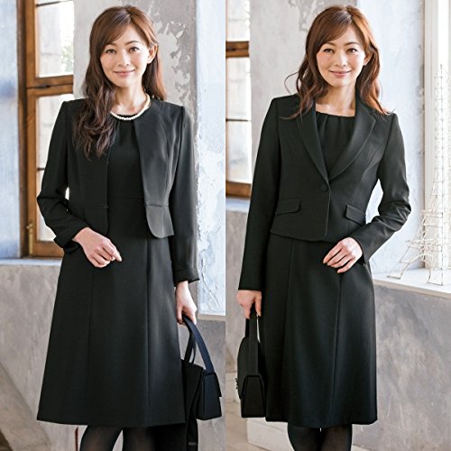 アールユー ノアール（ブラックフォーマル)(ru noir) 【3号～19号展開】ラクチン綺麗ブラックフォーマルスーツ(2ジャケットAラインアンサンブル)