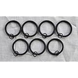 Urbanest Set of 28 1 1/2" Metal Curtain Eyelet Rings, Black