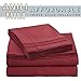 Anili Mili's Triple Stitch Embroidery Affordable 4 PC Bed Sheet Set - Queen Size, Burgundy Red
